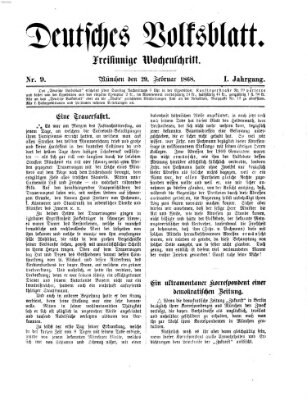 Deutsches Volksblatt Samstag 29. Februar 1868