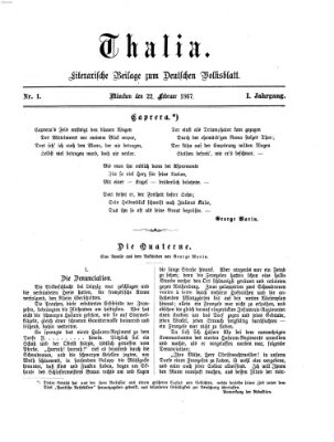 Deutsches Volksblatt Samstag 22. Februar 1868