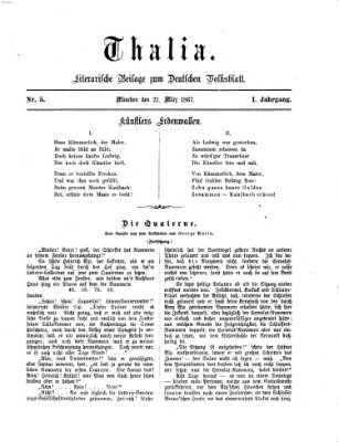 Deutsches Volksblatt Samstag 21. März 1868