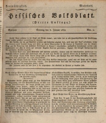 Hessisches Volksblatt Sonntag 8. Januar 1832