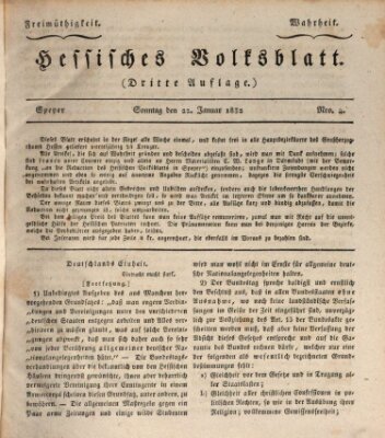 Hessisches Volksblatt Sonntag 22. Januar 1832