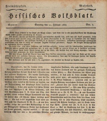 Hessisches Volksblatt Samstag 11. Februar 1832