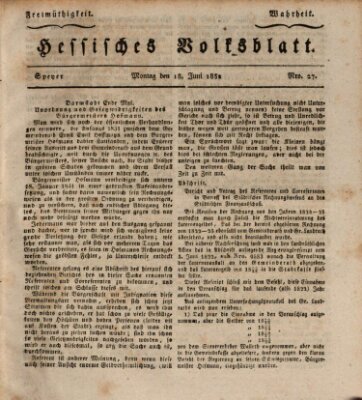 Hessisches Volksblatt Montag 18. Juni 1832