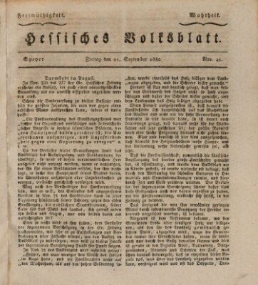 Hessisches Volksblatt Freitag 21. September 1832