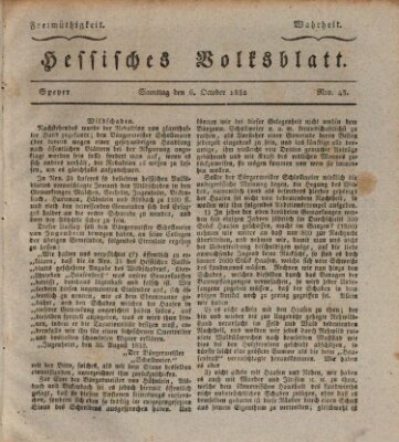 Hessisches Volksblatt Samstag 6. Oktober 1832