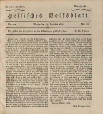 Hessisches Volksblatt Montag 31. Dezember 1832