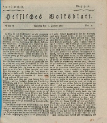 Hessisches Volksblatt Sonntag 6. Januar 1833