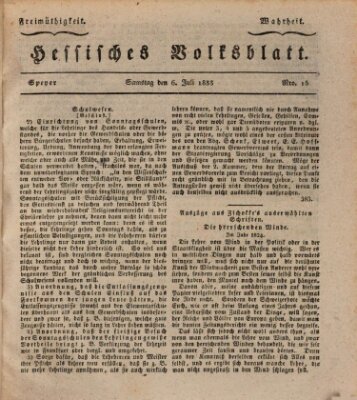 Hessisches Volksblatt Samstag 6. Juli 1833