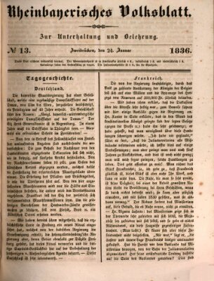 Rheinbayerisches Volksblatt Sonntag 24. Januar 1836