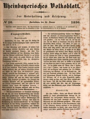 Rheinbayerisches Volksblatt Samstag 30. Januar 1836