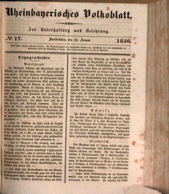 Rheinbayerisches Volksblatt Sonntag 31. Januar 1836