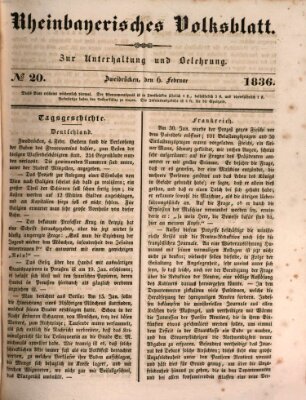 Rheinbayerisches Volksblatt Samstag 6. Februar 1836