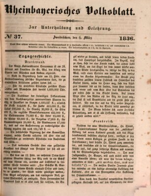 Rheinbayerisches Volksblatt Sonntag 6. März 1836