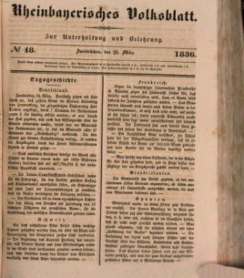 Rheinbayerisches Volksblatt Samstag 26. März 1836