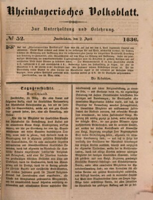 Rheinbayerisches Volksblatt Samstag 2. April 1836