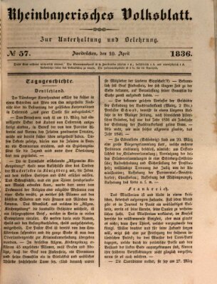 Rheinbayerisches Volksblatt Sonntag 10. April 1836