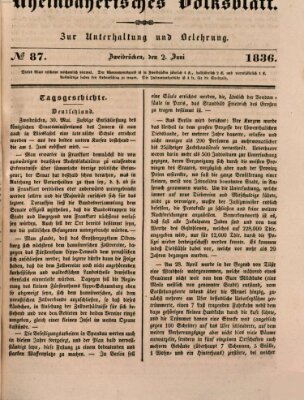 Rheinbayerisches Volksblatt Donnerstag 2. Juni 1836