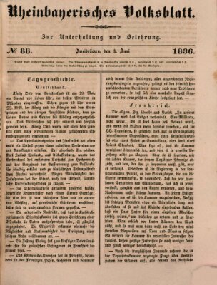 Rheinbayerisches Volksblatt Samstag 4. Juni 1836