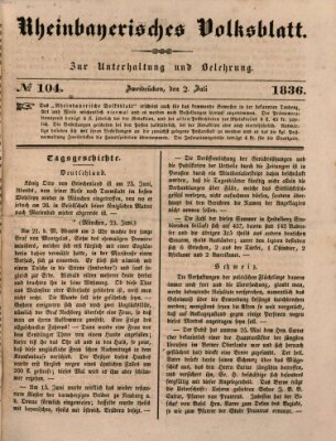 Rheinbayerisches Volksblatt Samstag 2. Juli 1836