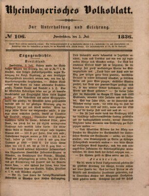 Rheinbayerisches Volksblatt Dienstag 5. Juli 1836