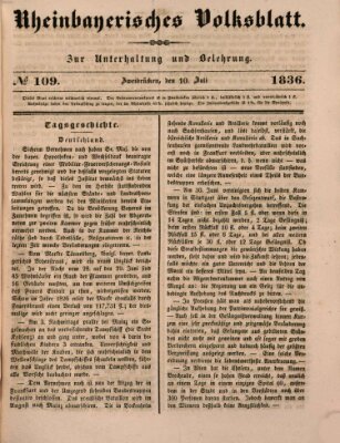 Rheinbayerisches Volksblatt Sonntag 10. Juli 1836