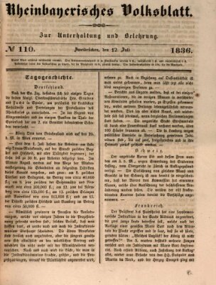 Rheinbayerisches Volksblatt Dienstag 12. Juli 1836