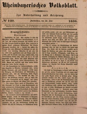 Rheinbayerisches Volksblatt Samstag 30. Juli 1836