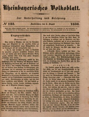 Rheinbayerisches Volksblatt Donnerstag 4. August 1836