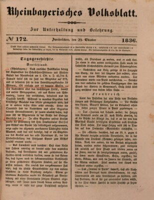 Rheinbayerisches Volksblatt Samstag 29. Oktober 1836