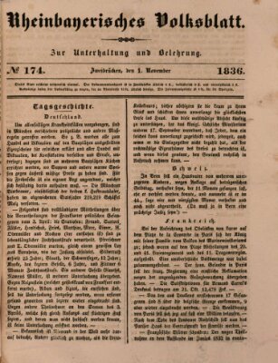 Rheinbayerisches Volksblatt Dienstag 1. November 1836