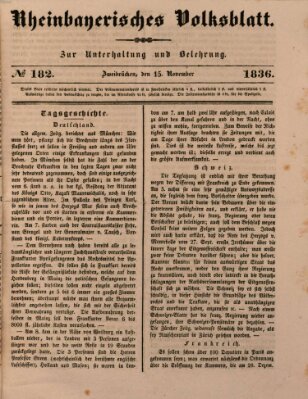 Rheinbayerisches Volksblatt Dienstag 15. November 1836