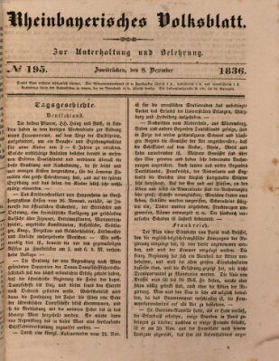 Rheinbayerisches Volksblatt Donnerstag 8. Dezember 1836