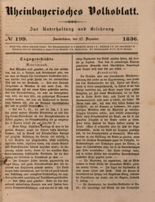 Rheinbayerisches Volksblatt Samstag 17. Dezember 1836