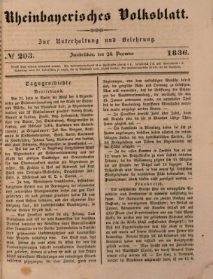 Rheinbayerisches Volksblatt Samstag 24. Dezember 1836