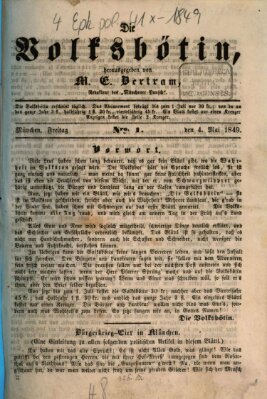 Die Volksbötin Freitag 4. Mai 1849