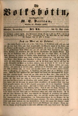 Die Volksbötin Donnerstag 31. Mai 1849