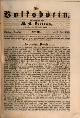 Die Volksbötin Samstag 9. Juni 1849