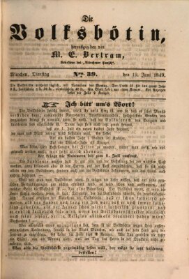 Die Volksbötin Dienstag 19. Juni 1849