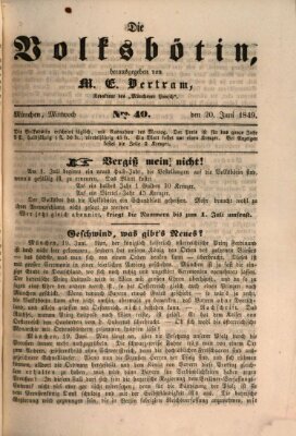 Die Volksbötin Mittwoch 20. Juni 1849