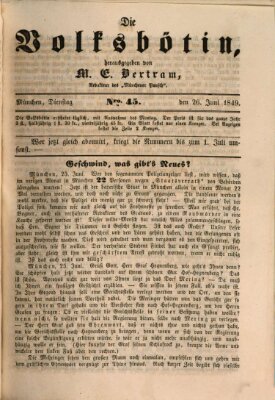 Die Volksbötin Dienstag 26. Juni 1849