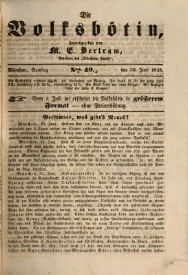 Die Volksbötin Samstag 30. Juni 1849