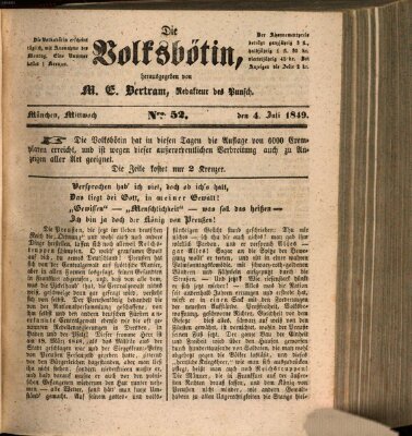 Die Volksbötin Mittwoch 4. Juli 1849