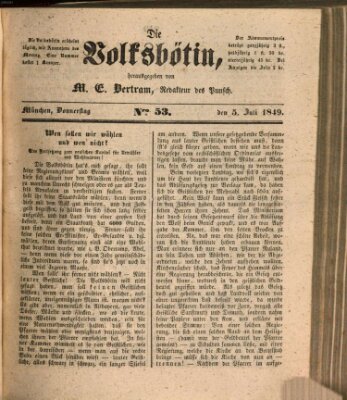 Die Volksbötin Donnerstag 5. Juli 1849