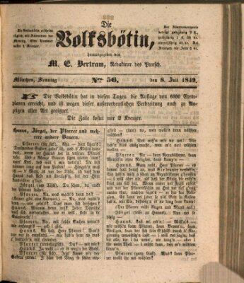 Die Volksbötin Sonntag 8. Juli 1849