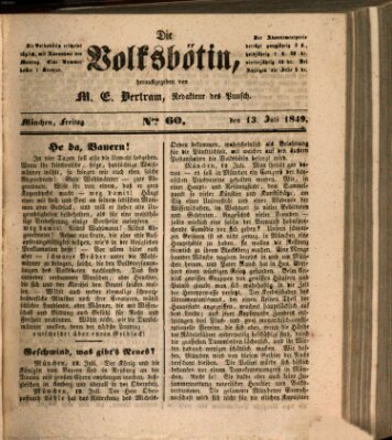 Die Volksbötin Freitag 13. Juli 1849