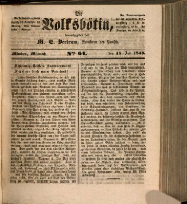 Die Volksbötin Mittwoch 18. Juli 1849