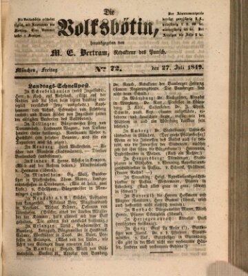 Die Volksbötin Freitag 27. Juli 1849