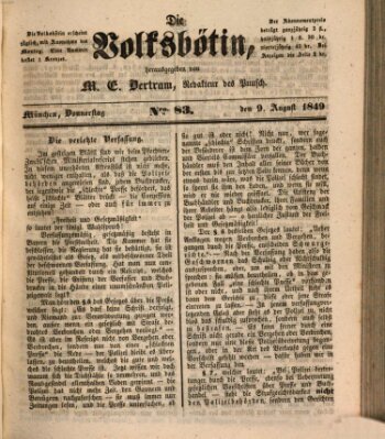 Die Volksbötin Donnerstag 9. August 1849