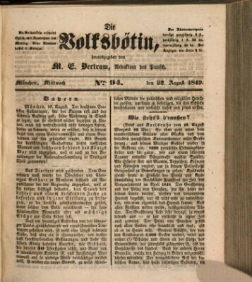 Die Volksbötin Mittwoch 22. August 1849