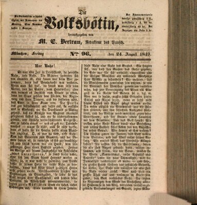 Die Volksbötin Freitag 24. August 1849